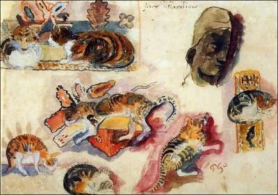 Qui a peint Etude de chats et une tte ?