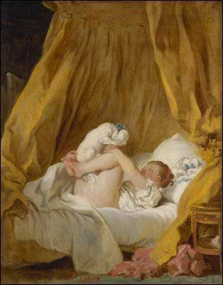 Qui a peint Jeune fille faisant danser son chien sur son lit ?