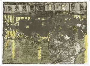 Qui a peint Rue le soir sous la pluie ?