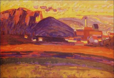 Qui a peint 'Paysage de montagne avec un village' ?