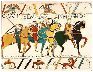La tapisserie de Bayeux. Cette tapisserie qui date du XI sicle raconte :
