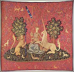 Cette tapisserie date du XV sicle; elle reprsente :