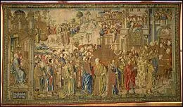 Cette tapisserie fait partie d'une oeuvre monumentale de 75 mtres de long reprsantant David et Bethsabe datant de la Renaissance ; on peut la voir :