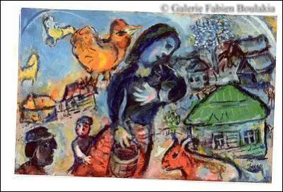 Qui a peint 'Scène de village au coq jaune' ?