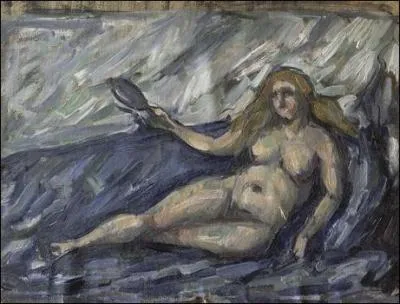 Quel peintre a ralis 'Femme nue au miroir' ?