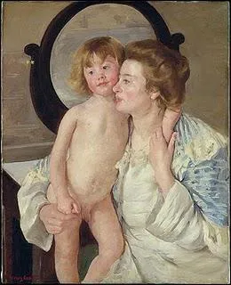 Quelle peintre a ralis 'Mre et enfant (le miroir ovale)' ?