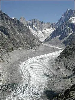 Voici le plus grand glacier franais (7 Km de long) : la mer de Glace; on peut y accder facilement :