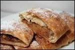 Quel est ce clbre gteau autrichien, roul, gnralement fourr aux pommes et raisins secs avec de la cannelle ?