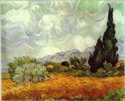 1890 : Champ de bl avec cyprs