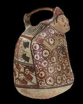 Date entre 100 av. J. -C.  700 ap. J. -C. , cette poterie reprsentant un personnage masculin a t ramene par la Mission Capitaine Paul Berthon. Elle est l'uvre de :