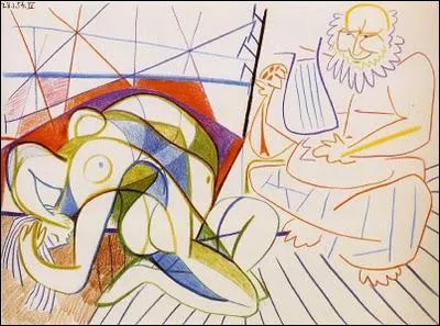 Qui a peint Danseuse et vieillard musicien ?