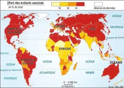 90% des enfants sont vaccins contre la rougeole :