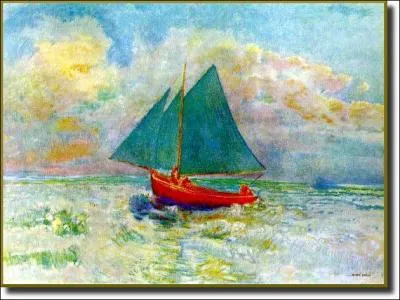 Qui a peint 'Le bateau rouge  la voile bleue' ?