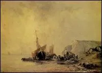 Quel peintre anglais a ralis 'Barque sur la cte normande' ?