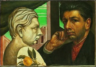 Voici mon autoportrait. Mes peintures sont dites 'mtaphysiques' car elles possdent un sens existentiel cach.