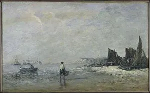 Qui a peint 'Pcheur  Villerville, mare basse' ?