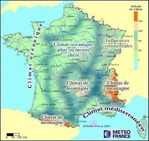 Conbien y a-t-il de climats principaux en France mtropolitaine ?