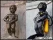 Le Manneken Pis est fin prt pour faire... ( photo de droite).