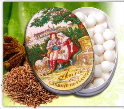 Quel est ce bonbon fait d'une graine d'anis vert, enrobe de sirop de sucre aromatis : anis, violette, rose, menthe, rglisse, oranger ?