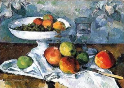 Compotier verre et pommes