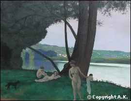 Qui a peint 'Paysage aux baigneuses' ?