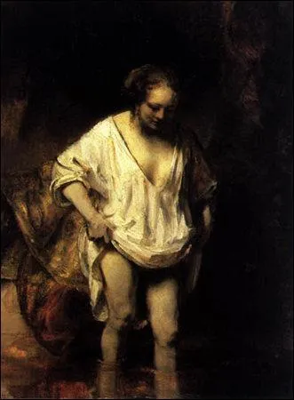 Qui a peint 'Jeune femme se baignant dans la rivire' ?