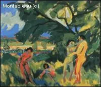 Quel peintre allemand a ralis 'Baigneurs  Moritzburg' ?