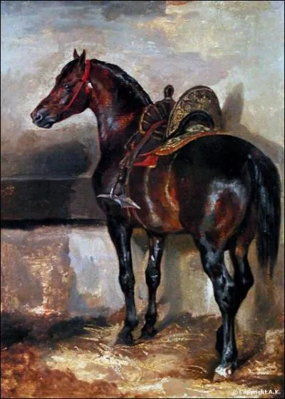 Qui a peint Cheval turc dans une curie ?