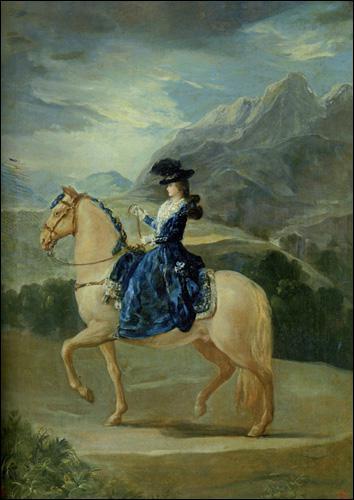 Qui a peint Maria Theresa Vallbriga à cheval ?