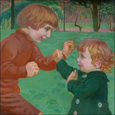 Qui a peint ces enfants jouant  la boxe ?