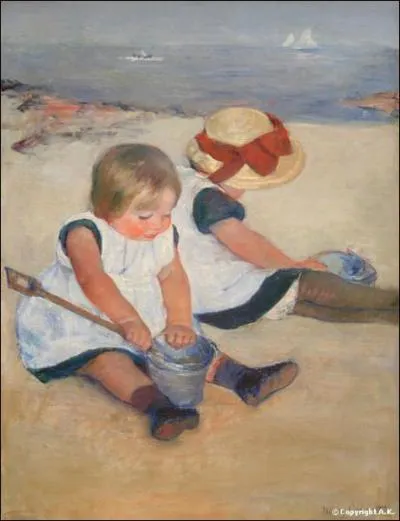 Qui a peint Enfants jouant sur la plage ?