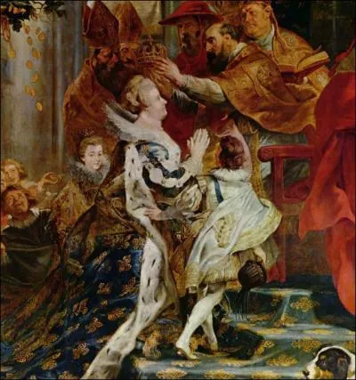 Quelle reine, grand-mre de Louis XIV, est peinte ici par Rubens pendant son couronnement en tant que rgente ?