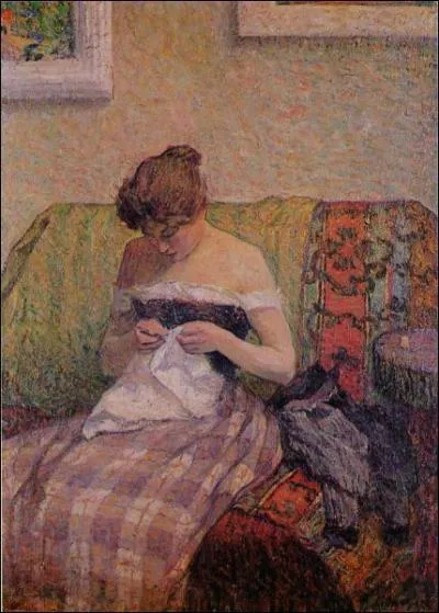 Qui a peint 'Femme cousant' ?