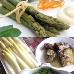 Laquelle de ces asperges est ceuillie la premire au printemps ?