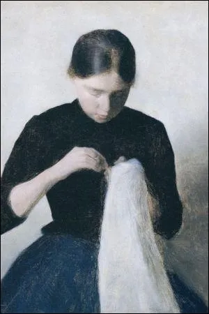 Qui a peint 'Jeune fille cousant' ?