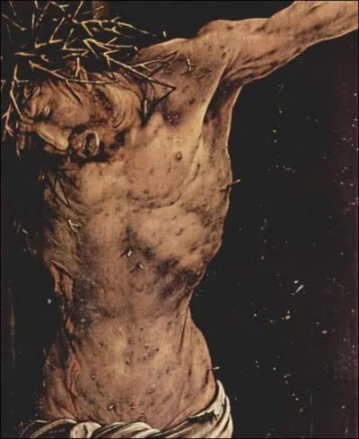 Qui a peint cette crucifixion sur le retable d'Isenheim (dtail) ?