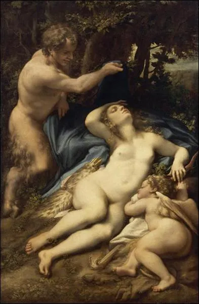 Qui a peint cette Vnus aux cts de Satyre et d'Eros ?