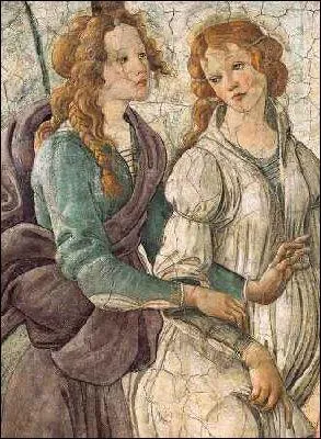 Qui a peint Vnus et les trois Grces sur une fresque (dtail) ?