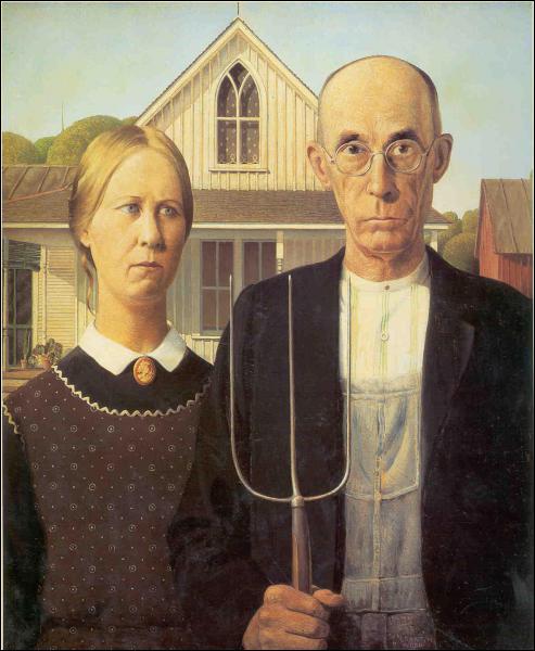 Qui a peint ces deux fermiers du Middlewest américain ?
