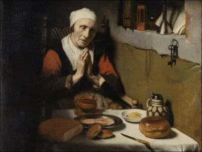 Qui a peint cette vieille femme en prire ?