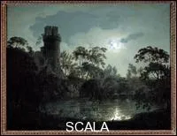 Quel peintre anglais a ralis 'Clair de lune avec lac et chteau' ?