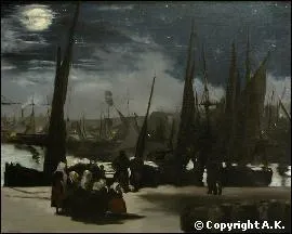 Quel peintre a ralis 'Clair de lune sur le port de Boulogne' ?
