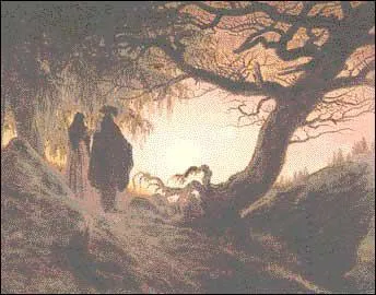 Quel peintre romantique a ralis 'Homme et femme contemplant la lune' ?