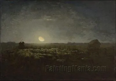 Quel peintre membre de l'Ecole de Barbizon a ralis 'Parc  moutons, clair de lune' ?