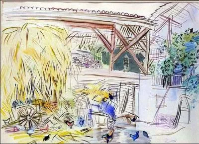 Qui a peint 'Cour de ferme  Lestelle' ?