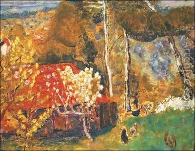 Qui a peint 'La ferme au toit rouge' ?