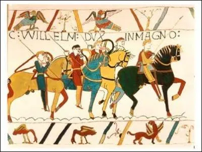 La merveilleuse tapisserie de Bayeux raconte l'invasion de l'Angleterre par Guillaume le Conquérant et le déroulement de la bataille...