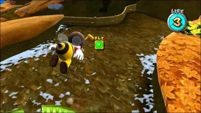 Qu'arrive-t-il  Mario s'il touche l'eau avec le dguisement  abeille  ?