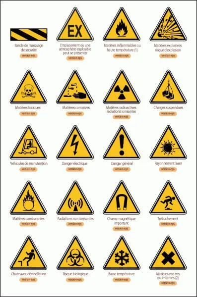 Ces pictogrammes jaunes sont des :