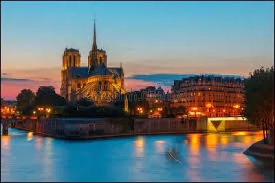 Je me suis arrêté quelques instants pour voir 
Le soleil se coucher derrière Notre-Dame 
Un nuage splendide à l'horizon de flamme 
Tel qu'un oiseau géant qui va prendre l'essor 
-----------------------------